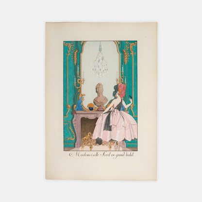A complete example of Le Bonheur du Jor by George Barbier with hand-coloured pochoir plates.