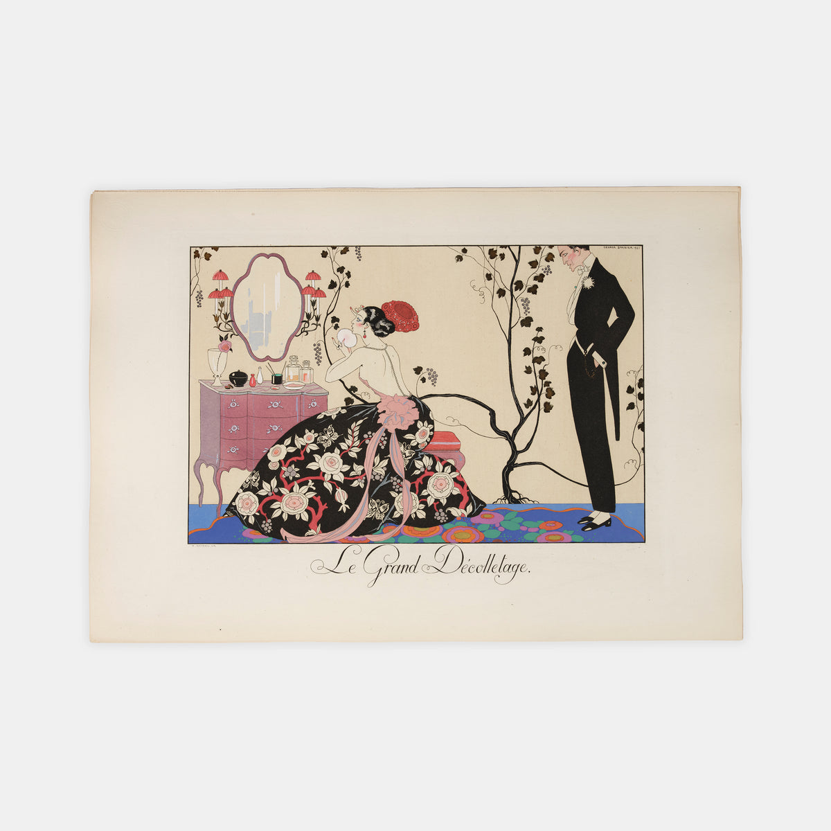 A complete example of Le Bonheur du Jor by George Barbier with hand-coloured pochoir plates.