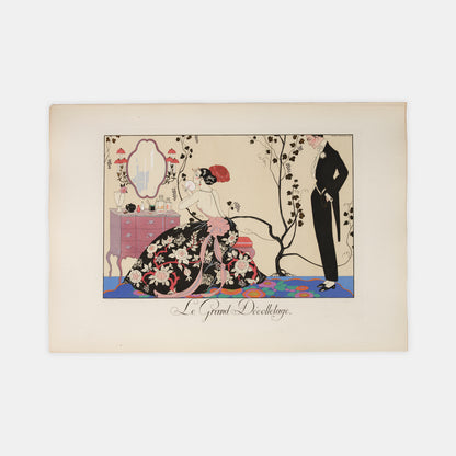 A complete example of Le Bonheur du Jor by George Barbier with hand-coloured pochoir plates.