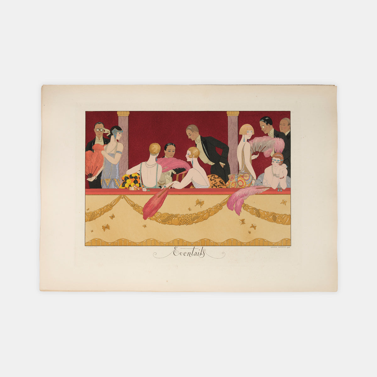 A complete example of Le Bonheur du Jor by George Barbier with hand-coloured pochoir plates.
