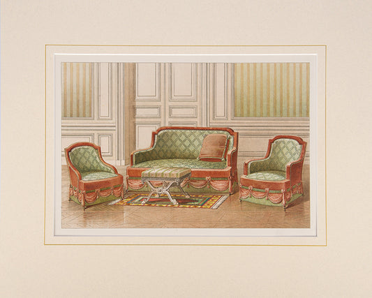 Couch, Chairs and Stool in the Louis XVI style.