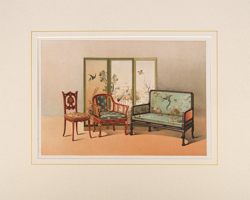 Couch, Chairs and Screen in the Japanese style.