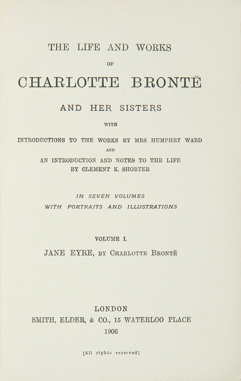 'Haworth' Edition, with an introduction by Mrs. Humphrey Ward, in 7 volumes, near fine set in prize-binding for Wellington College