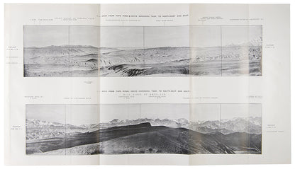 The photographic panoramas are from the Kwen Lun range south of Khotan, and on the Pamirs were taken on Stein's expedition in Chinese Turkestan (1900/1901).