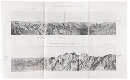 The photographic panoramas are from the Kwen Lun range south of Khotan, and on the Pamirs were taken on Stein's expedition in Chinese Turkestan (1900/1901).