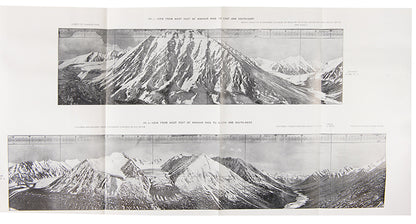 The photographic panoramas are from the Kwen Lun range south of Khotan, and on the Pamirs were taken on Stein's expedition in Chinese Turkestan (1900/1901).