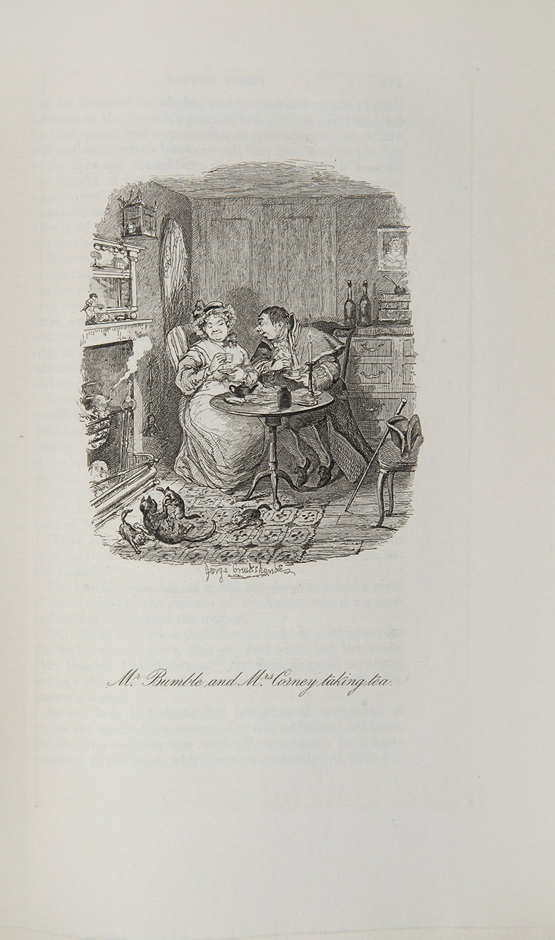 The Nonesuch edition of the complete works by Charles Dickens with the original steel plate 'Fagin in the condemned Cell' from Oliver Twist, limited edition, 1937