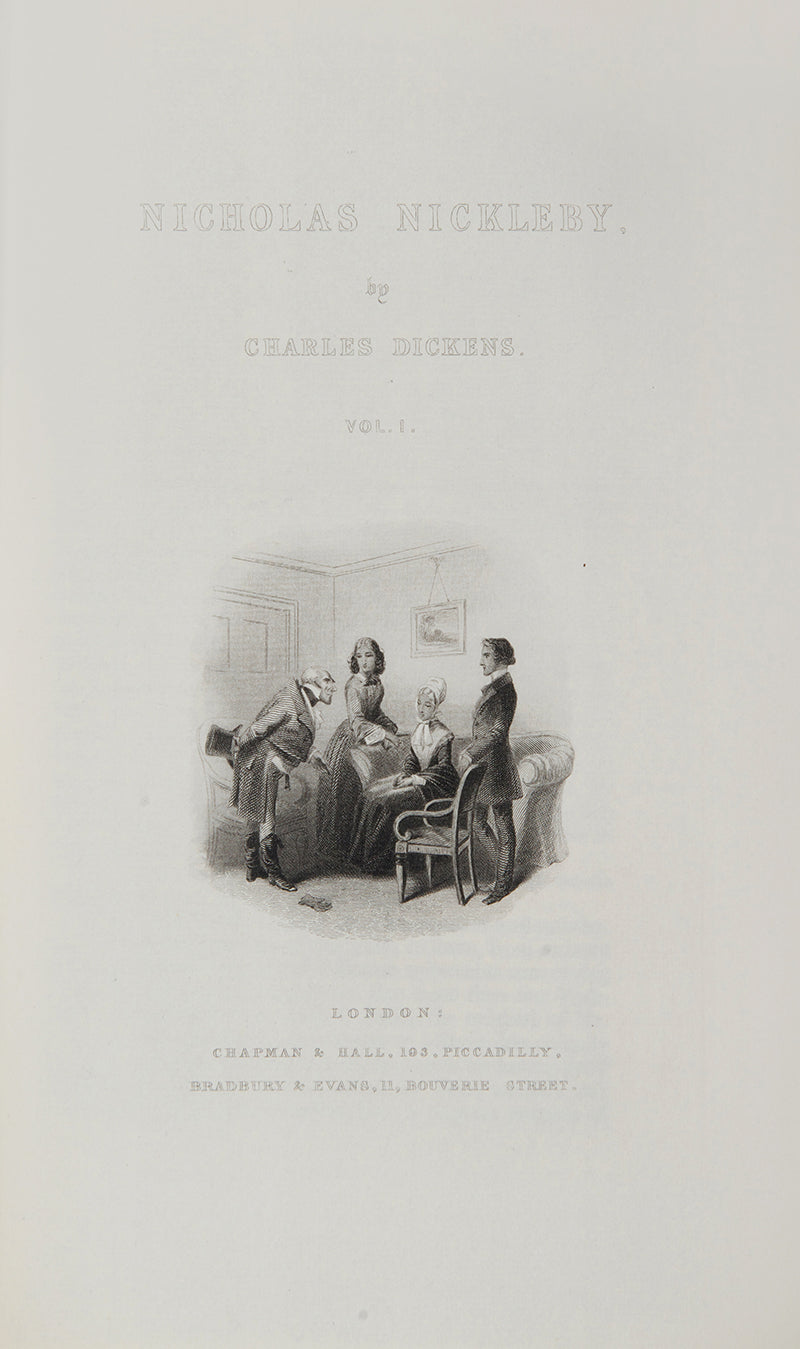 The Nonesuch edition of the complete works by Charles Dickens with the original steel plate 'Fagin in the condemned Cell' from Oliver Twist, limited edition, 1937