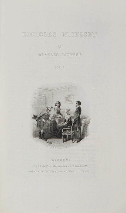 The Nonesuch edition of the complete works by Charles Dickens with the original steel plate 'Fagin in the condemned Cell' from Oliver Twist, limited edition, 1937