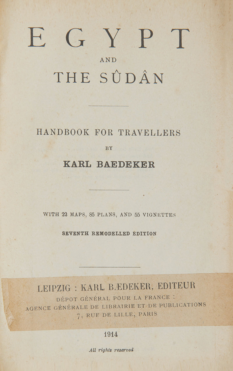 Karl Baedeker Egypt and the Sudan. 