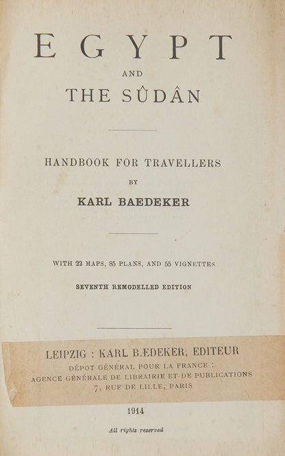 Karl Baedeker Egypt and the Sudan. 