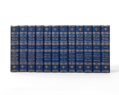 A charming pocket book set of Shakespeare's complete works, housed in the original glazed wooden cabinet.