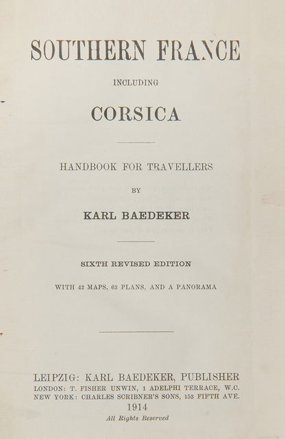 Karl Baedeker. Southern France including Corsica