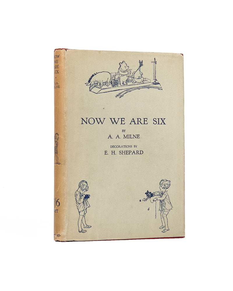 A rare double signature by A A Milne and Ernest Shepard of Now We Are Six, a first edition of stories featuring Pooh, Piglet, Tigger, Kanga, Roo, Rabbit, Owl, and Eeyore<br />