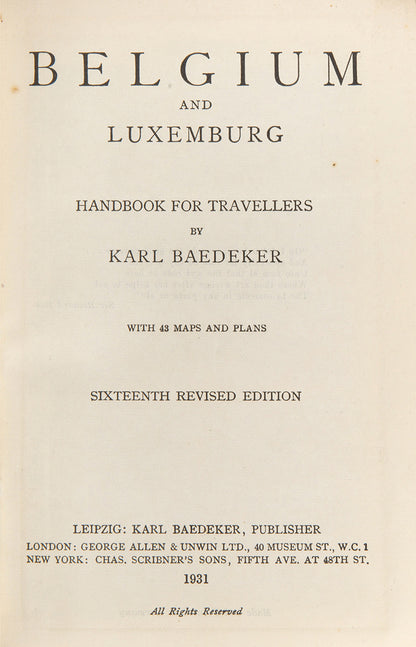 Last English edition covering Belgium