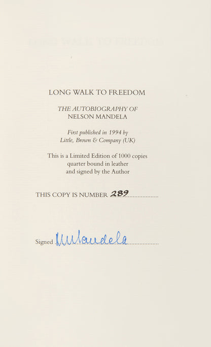 A limited, first UK edition of probably the most important autobiography of the late 20th century, from the legendary Nelson Mandela. Signed by the author.