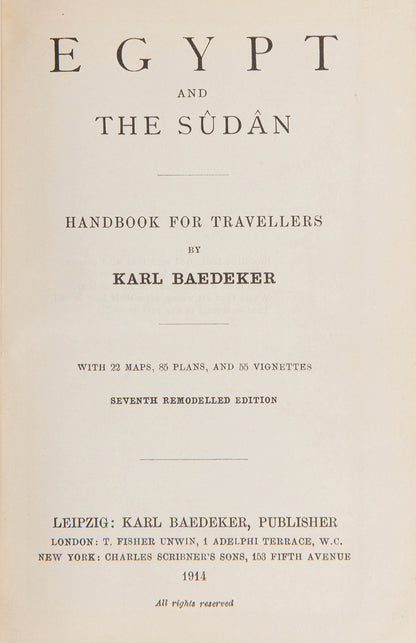 Last edition of this classic Baedeker issued before World War I. 