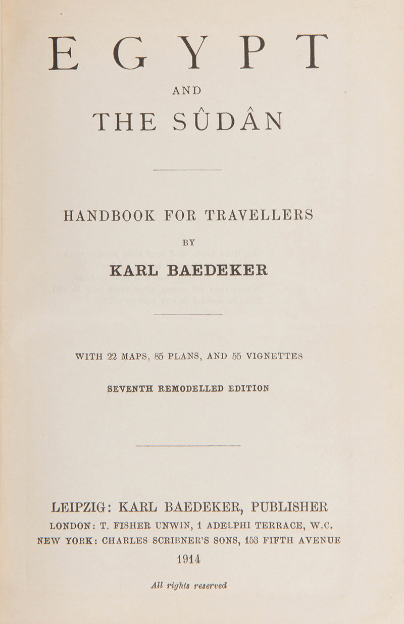 Last edition of this classic Baedeker issued before World War I. 