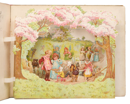 A pop up book, Peeps into Fairyland, with six bright pop-up illustrations, by E. Stuart Hardy, also featuring an introduction by F.E Weatherly