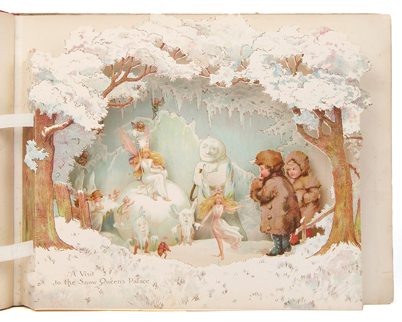 A pop up book, Peeps into Fairyland, with six bright pop-up illustrations, by E. Stuart Hardy, also featuring an introduction by F.E Weatherly