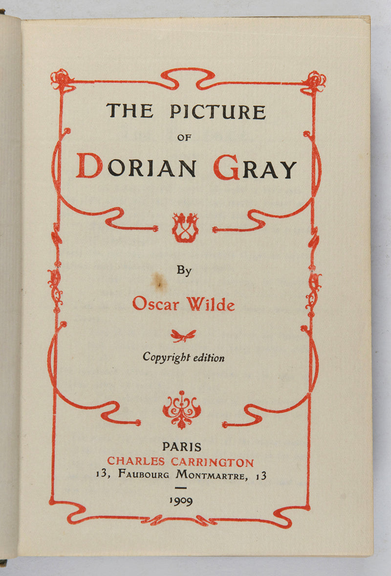 An early edition of Oscar Wilde's fames novel, The Picture of Dorian Gray.