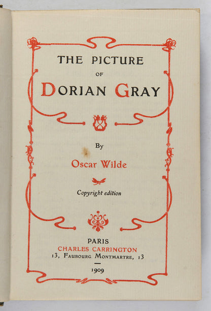 An early edition of Oscar Wilde's fames novel, The Picture of Dorian Gray.