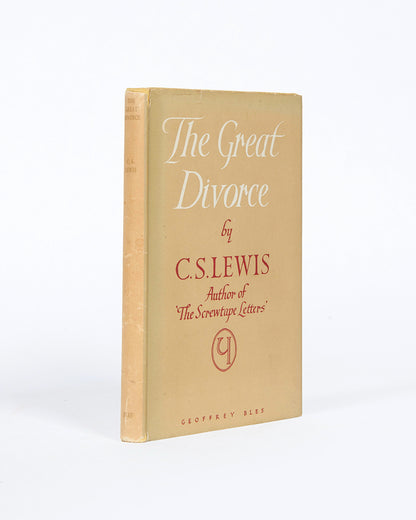 A choice example of the first edition, first impression of C.S. Lewis' allegorical Christian work The Great Divorce