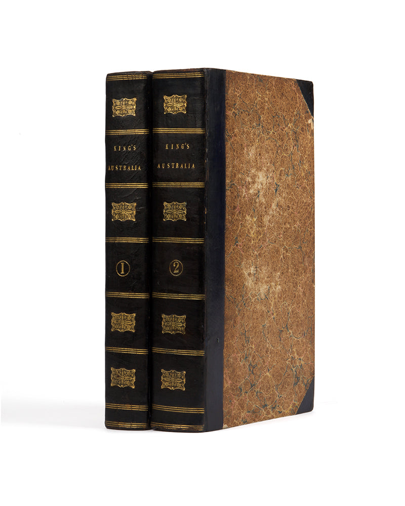 First edition of Narrative of a Survey of the Intertropical and Western Coasts of Australia by Phillip King, in a handsome contemporary binding and with the often missing half titles, errata leaf, and final colophon.