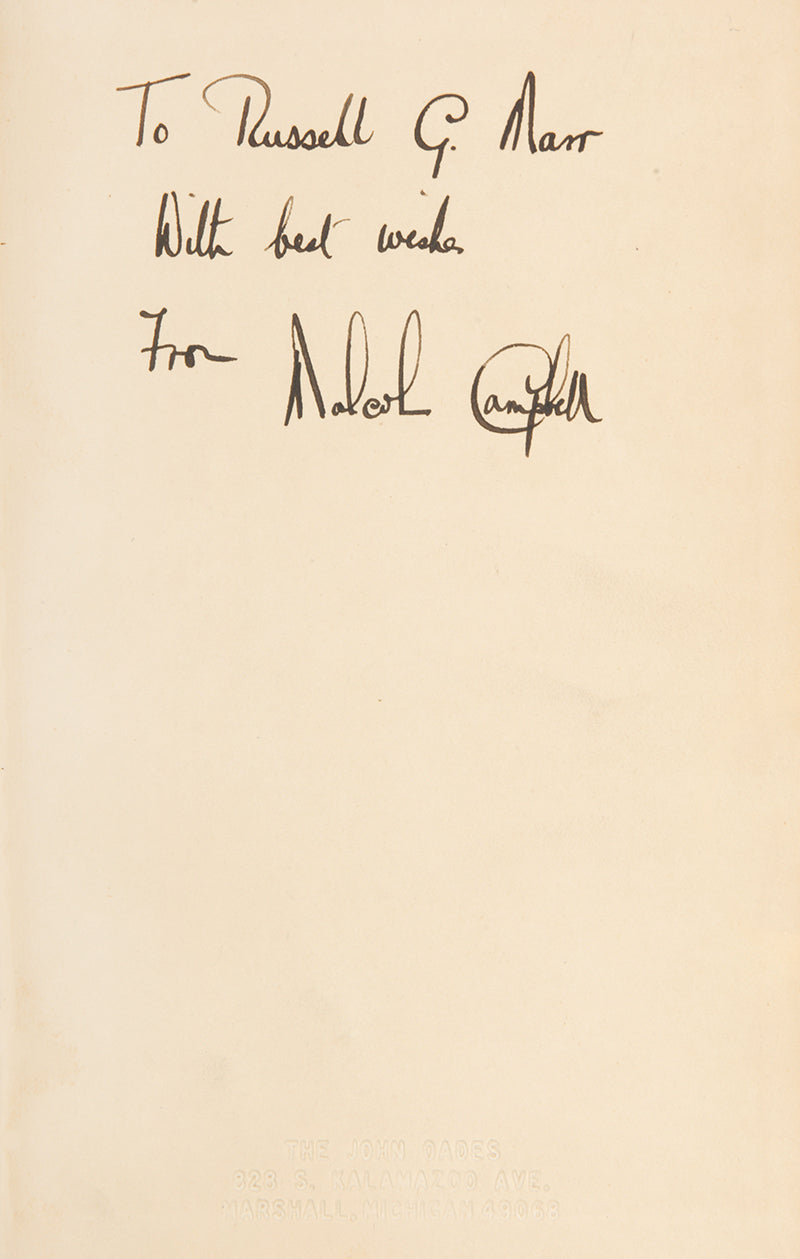 An inscribed first edition of Capt. Malcolm Campbell's second motoring mystery novel.