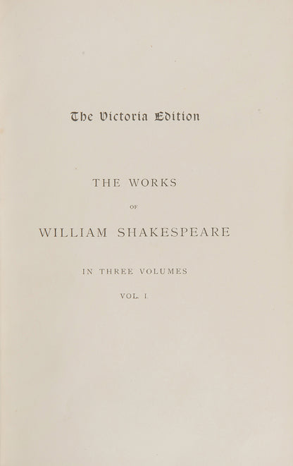 A very handsome set of Shakespeare's complete works in a prize-binding for a former student from Prebandal School.