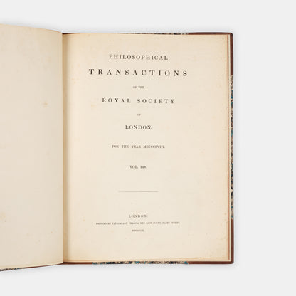 First edition of the first work on the theory of matrices, Memoire on the Theory of Matrices, published in 1858 by the founder of the field, Arthur Cayley.