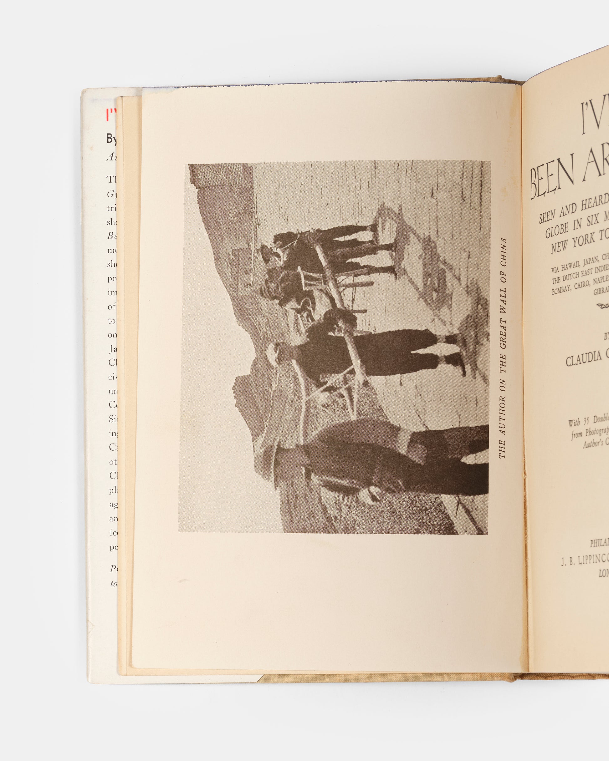 First edition, first printing of Claudia Cranston's round-the-world travelogue I've Been Around, in the scarce dust jacket.