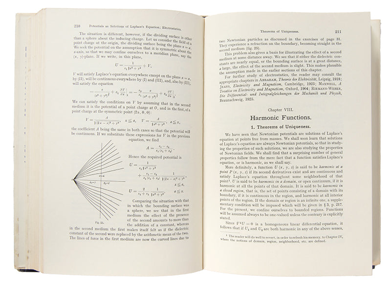 Fourth printing, an exceptional copy of Foundations of Potential Theory by Oliver Dimon Kellog, in a beautiful example of the dust jacket.