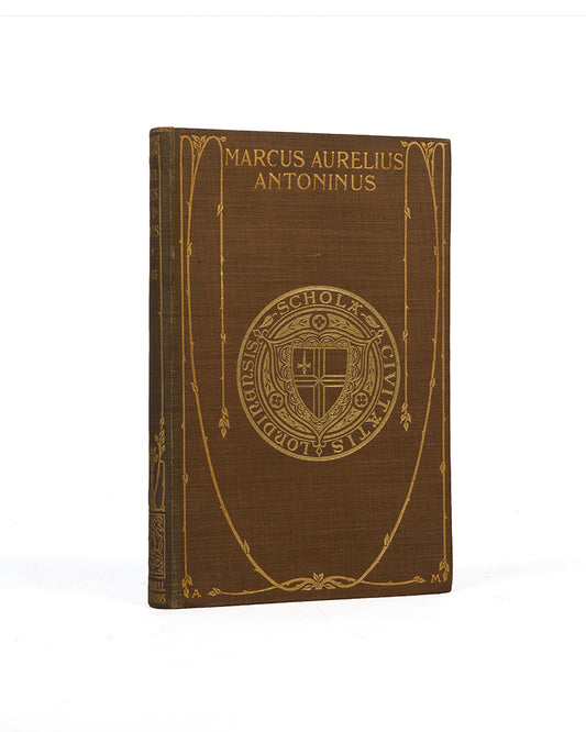 A sweet copy of the meditations of Roman Emperor Marcus Aurelius in the publisher's gilt cloth tooled to Art Nouveau design