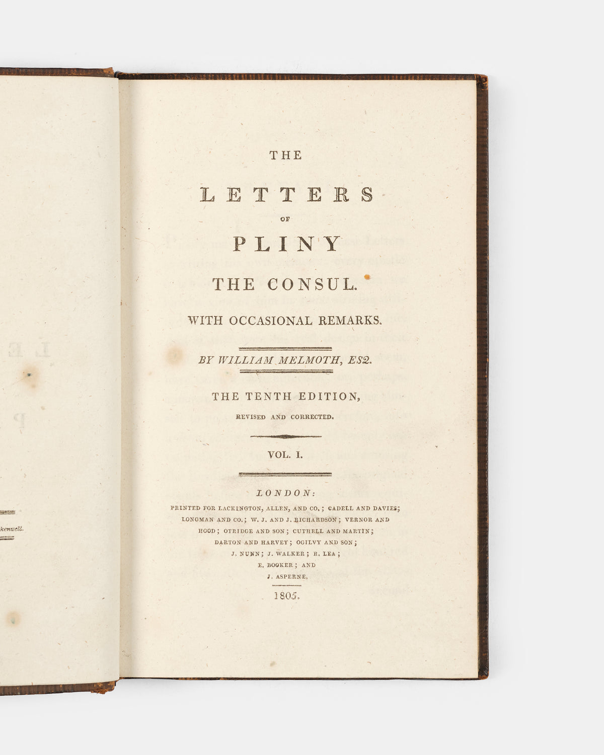 The Letters of Pliny the Consul in English translation by William Melmoth