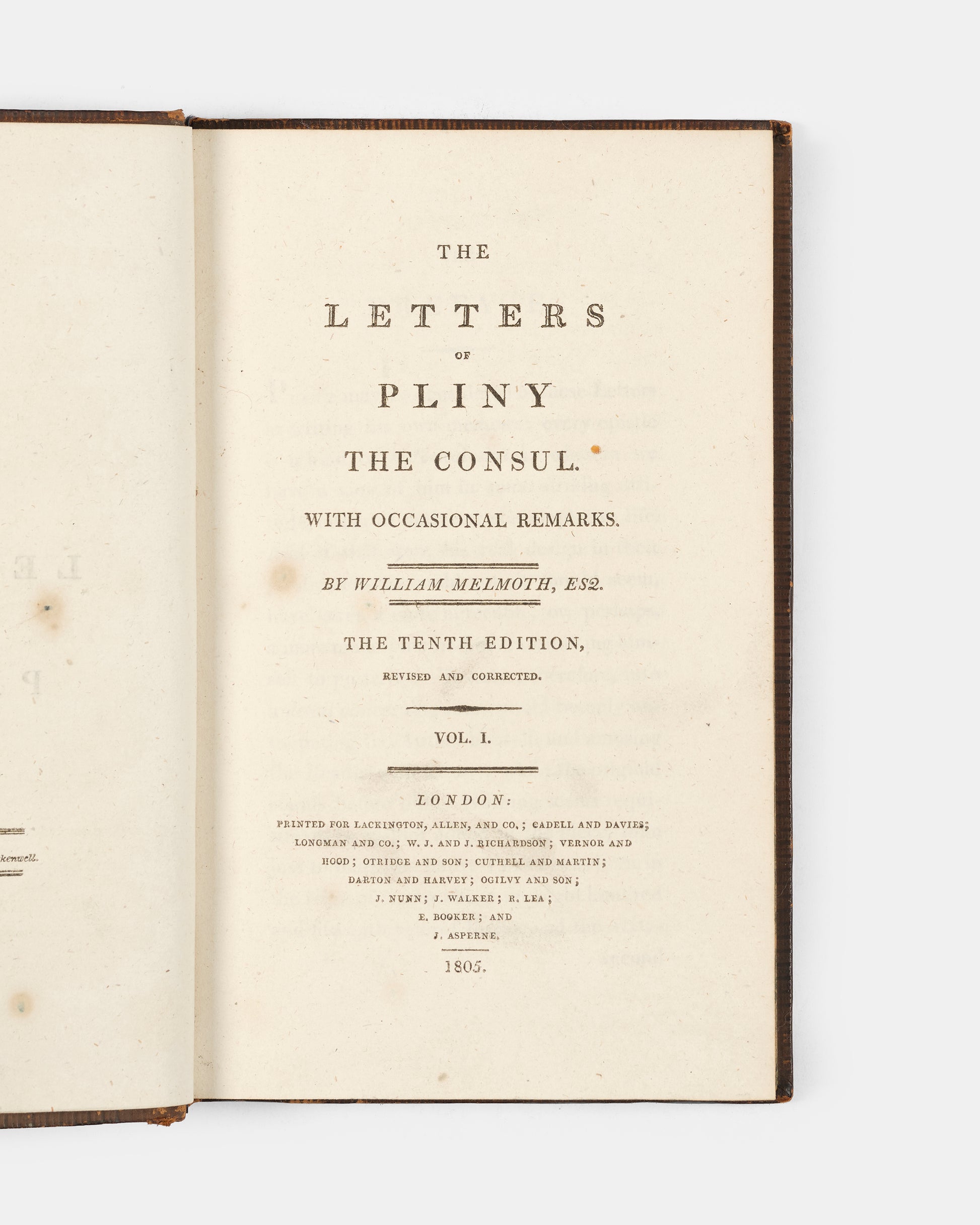 The Letters of Pliny the Consul in English translation by William Melmoth