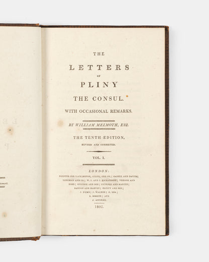 The Letters of Pliny the Consul in English translation by William Melmoth