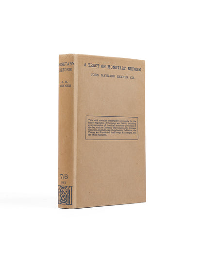 A near-fine example of the second printing of Keyne's Tract on Monetary Reform, an important successor to his Economic Consequences of the Peace