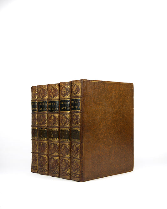 First edition of James Bruce's Travels to Discover the Source of the Nile, a fine set with remarkably clean and bright plates.