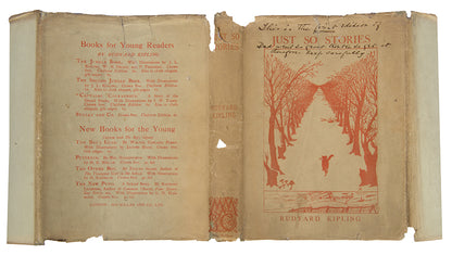 First edition of Just So Stories by Rudyard Kipling with the rare dust-jacket, Kipling's famous stories include: How the Whale Got His Throat, How the Camel Got His Hump