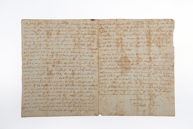 An extraodiairny redsicovered letter from Thomas Paine to Colonel JOhn Fellows reiterating his call that President George Washington 