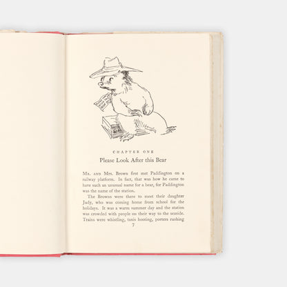 The debut of Paddington Bear a certain bear from Peru with a penchant for marmalade sandwiches, by Michael Bond; a very good first edition in the dust-jacket