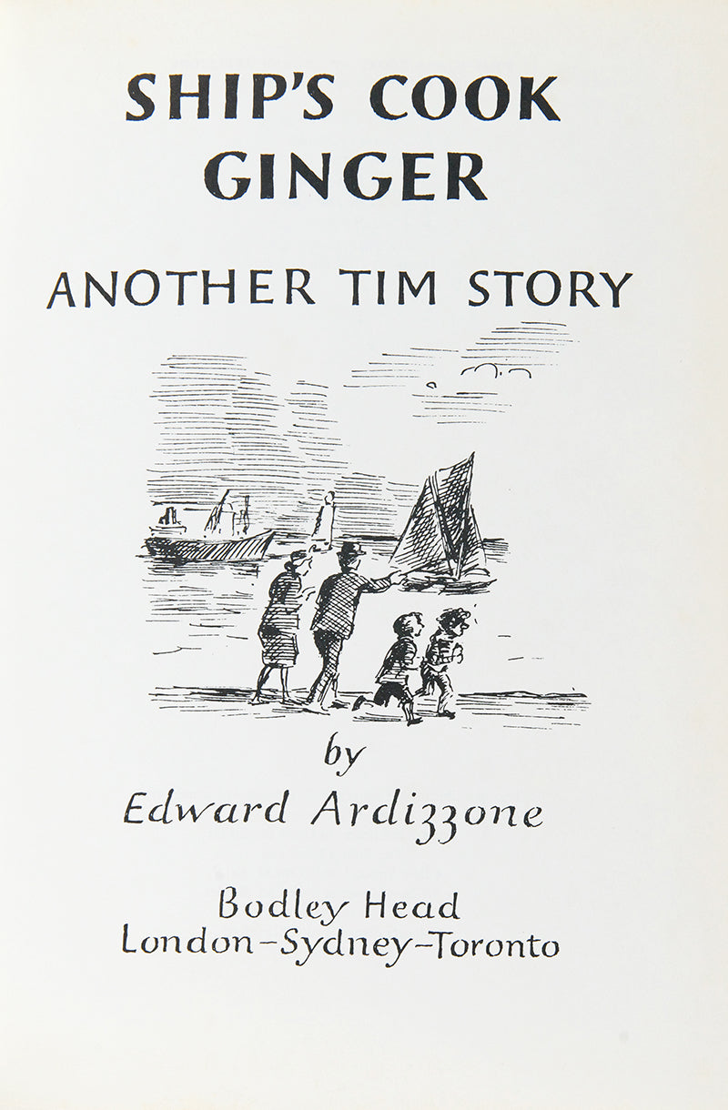 A near fine copy of Ship's Cook Ginger by Edward Ardizzone.
