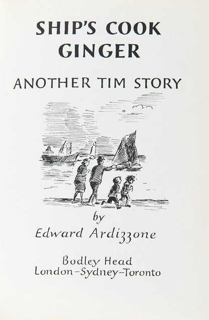 A near fine copy of Ship's Cook Ginger by Edward Ardizzone.