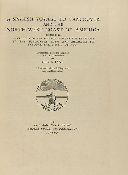 A beautifully printed translation of a rare anonymous eighteenth century Spanish account to discover the north west passage but coming from the Pacific.