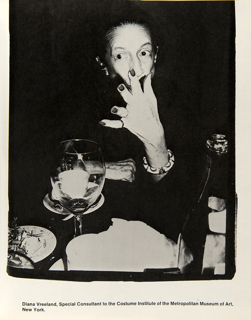 Andy Warhol's Exposures features his photographs and profiles of many of his famous friends including Liza Minnelli, Steve Rubell, Bianca Jagger, Halston, André Leon Talley, and Diana Vreeland.