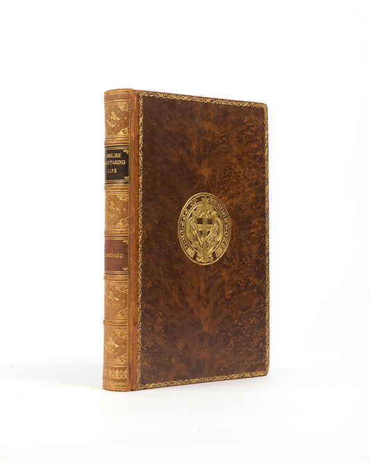 A lovely full tree calf binding of this classic work English Wayfaring Life in the Middle Ages, by Jean Adrien Antoine Jules Jusserand (1855-1932), French Ambassador to the United States between 1903 and 1925.