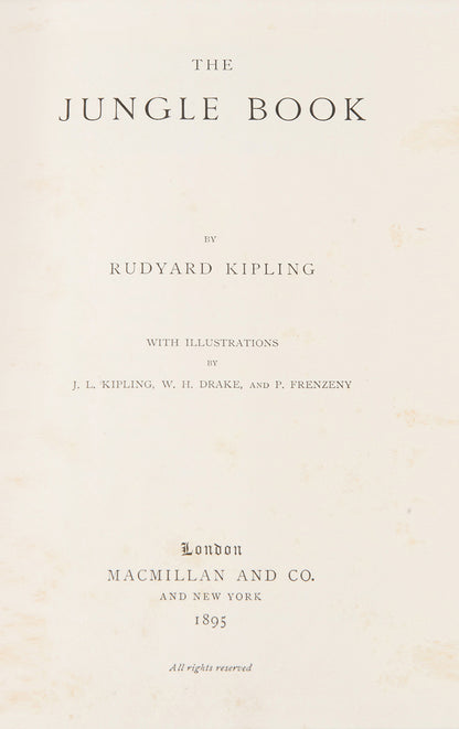 An attractive set of early editions of Kipling's The Jungle Book and The Second Jungle Book, his best known collection of stories.