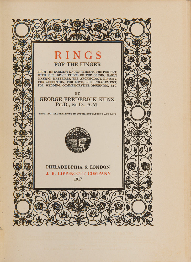 First edition of Rings for the Finger by George Frederick Kunz.
