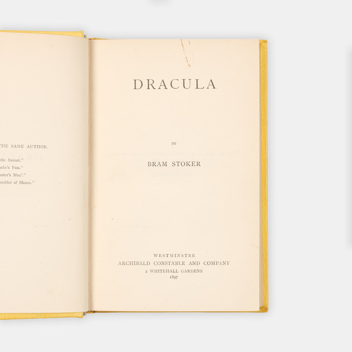 First edition of Bram Stoker's vampire classic, a genre-defining masterpiece inspiring numerous reprints, variations, pastiches, stage & screen versions